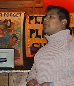 Hector Vaca of oilworkers union USO, whose presentation on the multinationals and Colombia's oil was a highlight