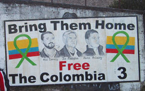Mural in Derry dedicated to the 'Colombia 3'