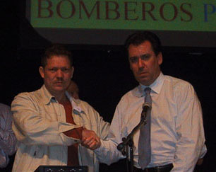Bomberos presente! Luis Hernandez with Fire Brigades Union General Secretary Andy Gilchrist
